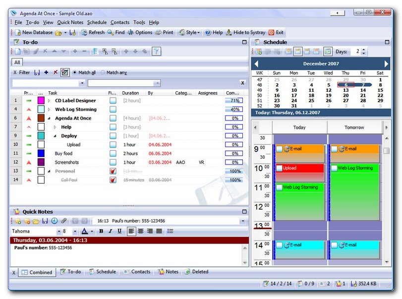 Easy-to-use, powerful PIM and To-Do Software